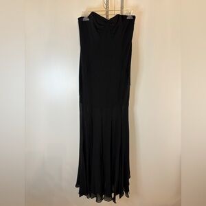 Zara Black Maxi Strapless Internal Corset Dress M